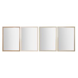 Espejo de pared Home ESPRIT Blanco Marrón Beige Gris Cristal Poliestireno 66 x 2 x 92 cm (4 Unidades) Precio: 120.95000038. SKU: B16XMXFTHY