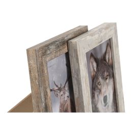 Marco Foto 13X18 Scandi DKD Home Decor Blanco Natural 2 x 22 x 16 cm (2 Unidades)