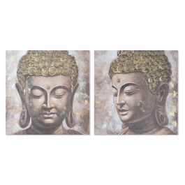 Cuadro Home ESPRIT Buda Oriental 100 x 3 x 100 cm (2 Unidades)