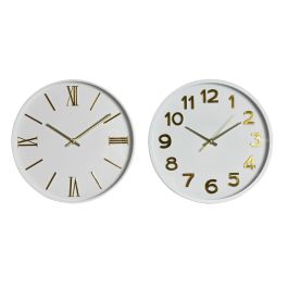 Reloj de Pared Home ESPRIT Blanco Dorado PVC 30 x 4 x 30 cm (2 Unidades) Precio: 16.94999944. SKU: B1JF3KRP3N