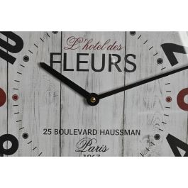 Reloj de Pared Home ESPRIT Blanco Cristal Madera MDF 40 x 4,5 x 40 cm (2 Unidades)