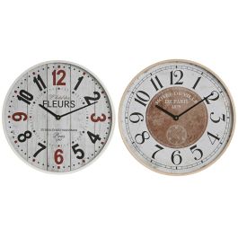 Reloj de Pared Home ESPRIT Blanco Cristal Madera MDF 40 x 4,5 x 40 cm (2 Unidades) Precio: 74.95000029. SKU: B12XEG5D58
