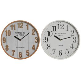 Reloj de Pared Home ESPRIT Blanco Cristal Madera MDF 32 x 4,5 x 32 cm (2 Unidades) Precio: 47.94999979. SKU: B1AX3SCYM5
