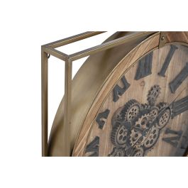 DKD Home Decor Reloj de Pared Loft Dorado Natural Hierro MDF Cristal 10 x 72 x 72 cm