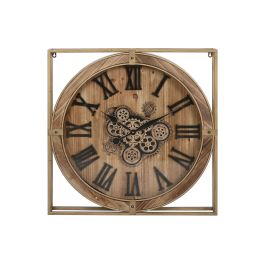 Reloj de Pared Home ESPRIT Dorado Natural Cristal Hierro Madera MDF 72 x 10 x 72 cm
