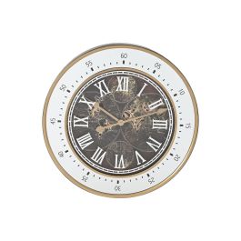 Reloj de Pared Home ESPRIT Marrón Dorado Cristal Hierro 59 x 8,5 x 59 cm