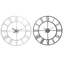 Reloj de Pared Home ESPRIT Blanco Negro Metal 60 x 3 x 60 cm (2 Unidades) Precio: 70.316367. SKU: B1326CSAAA
