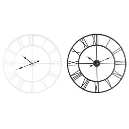 Reloj de Pared Home ESPRIT Blanco Negro Metal 80 x 3 x 80 cm (2 Unidades)