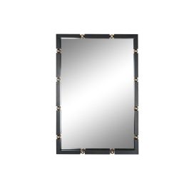 Espejo de pared Home ESPRIT Negro Dorado Cristal Hierro 64,5 x 5 x 96,5 cm
