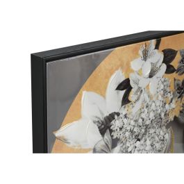 Cuadro Home ESPRIT Flores Moderno 100 x 3,5 x 100 cm (2 Unidades)