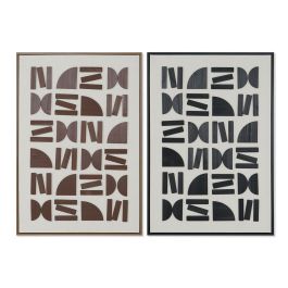 Cuadro Home ESPRIT Marrón Negro Beige Abstracto Moderno 63 x 3,8 x 93 cm (2 Unidades)