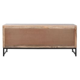 Mueble de TV Home ESPRIT Marrón Negro Plateado Madera de mango Espejo 130 x 40 x 55,5 cm