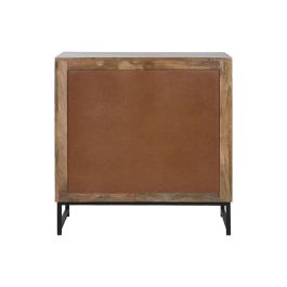 Cómoda Home ESPRIT Marrón Negro Plateado Madera de mango Espejo Indio 80 x 38 x 80 cm