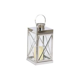 Farol Home ESPRIT Plateado Cristal Acero Cromado 22 x 20 x 50 cm (4 Piezas)