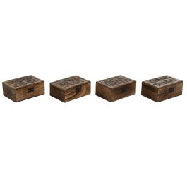 Caja-Joyero Home ESPRIT Marrón Madera de mango 15 x 10 x 6 cm (4 Unidades) Precio: 21.175000121. SKU: B15A5KR8CF