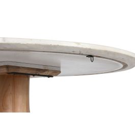 Mesa de Comedor Home ESPRIT Blanco Natural Mármol Madera de acacia 115 x 115 x 76 cm