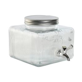 Dispensador de Agua Home ESPRIT Transparente Metal Silicona Cristal ABS 3,5 L 19 x 25 x 16 cm