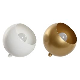Lámpara de mesa Home ESPRIT Blanco Dorado Metal 50 W 220 V 15 x 15 x 15 cm (2 Unidades) Precio: 41.94999941. SKU: B19FYY5SMM