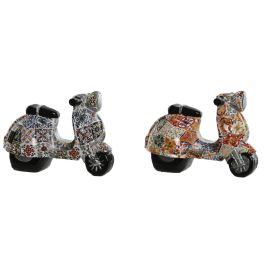Figura Decorativa Home ESPRIT Multicolor Mediterráneo scooter 14 x 8 x 11 cm (2 Unidades)