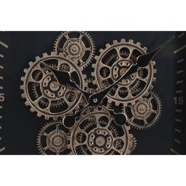Reloj de Pared Home ESPRIT Negro Dorado Metal Cristal 80 x 8 x 80 cm