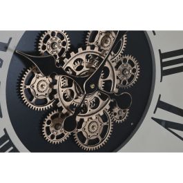 Reloj de Pared Home ESPRIT Negro Beige Dorado Natural Metal Madera de pino 74 x 9 x 91 cm