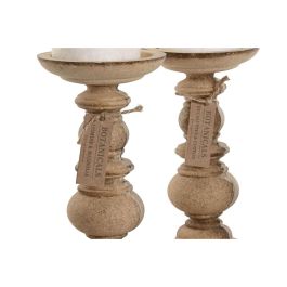 Vela Romantico DKD Home Decor Marron Blanco 10 x 30 x 10 cm Set de 2 (2 Unidades) Vela Romantico DKD Home Decor Marron Blanco 10 x 30 x 10 cm Set de 2 (2 Unidades)
