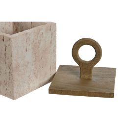 Caja-Joyero Home ESPRIT Beige Resina 12 x 12 x 21 cm