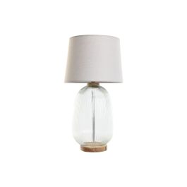 Lámpara de mesa Home ESPRIT Beige Madera Cristal 50 W 220 V 32 x 32 x 61 cm