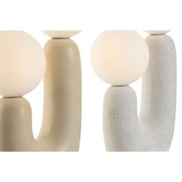 Lámpara de mesa Home ESPRIT Blanco Beige Cerámica Cristal 220 V 20 x 11 x 31 cm (2 Unidades)