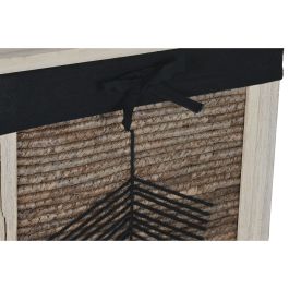 Cesto para la Ropa Sucia Home ESPRIT Negro Natural Madera 40 x 30 x 56 cm 5 Piezas