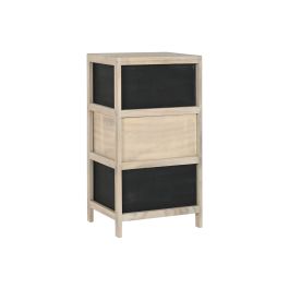 Cajonera Basicos DKD Home Decor Natural Negro 30 x 73.5 x 40 cm