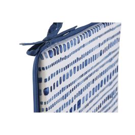 Cojin Silla Terraza Y Jardin DKD Home Decor Azul Blanco 38 x 2 x 38 cm