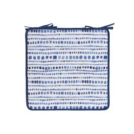 Cojin Silla Terraza Y Jardin DKD Home Decor Azul Blanco 38 x 2 x 38 cm