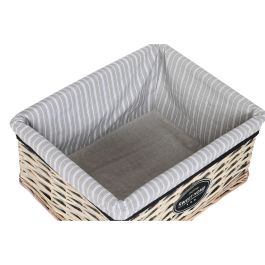 Cesto para la Ropa Sucia Home ESPRIT Blanco Marrón Negro Gris Natural Mimbre Shabby Chic 47 x 35 x 55 cm 5 Piezas