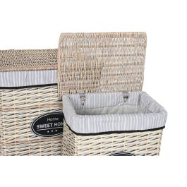 Cesta Ropa Shabby DKD Home Decor Natural Negro 35 x 55 x 47 cm Set de 5