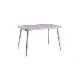 Mesa de Comedor Home ESPRIT Blanco Aluminio 120 x 75 x 75 cm