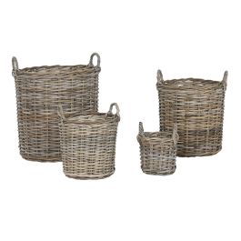 Cesta Item Home DKD Home Decor Gris Claro 50x58x50 cm Set de 4 Cesta Item Home DKD Home Decor Gris Claro 50x58x50 cm Set de 4