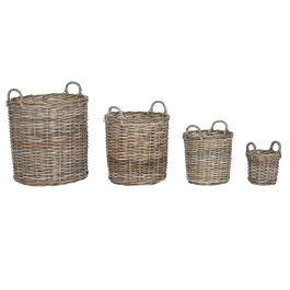 Juego de Cestas Home ESPRIT Gris claro Mimbre 50 x 50 x 58 cm (4 Piezas) Precio: 114.95. SKU: B1KCGRCP4R