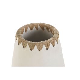 DKD Home Decor Jarrón Indonesia 1c24 Set de 3 Piezas Blanco Natural Terracota Fibra 19 x 40 x 19 cm