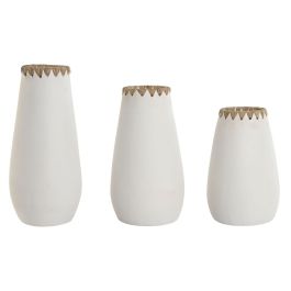 DKD Home Decor Jarrón Indonesia 1c24 Set de 3 Piezas Blanco Natural Terracota Fibra 19 x 40 x 19 cm Precio: 128.49999987. SKU: B1DAVBM9PK
