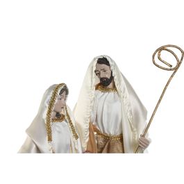 DKD Home Decor Nacimiento de Navidad Moderno de Poliester, Figuras Decorativas Blanco y Dorado para Hogar - 24x27x40 cm DKD Home Decor Nacimiento de Navidad Moderno de Poliester, Figuras Decorativas Blanco y Dorado para Hogar - 24x27x40 cm