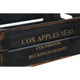 Cajas de almacenamiento Home ESPRIT Cox Apples 1830 Negro Madera de abeto 40 x 30 x 15 cm 3 Piezas