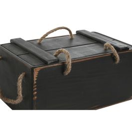 Cajas de almacenamiento Home ESPRIT Negro Madera de abeto 38 x 24 x 20 cm 3 Piezas