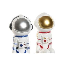 Figura Decorativa Home ESPRIT Azul Blanco Rojo Plateado Mujer Astronauta 11 x 7 x 24 cm (2 Unidades)