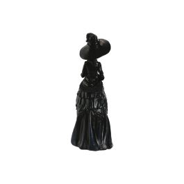 Figura Decorativa Home ESPRIT Negro Lila 12 x 10 x 34 cm (2 Unidades)