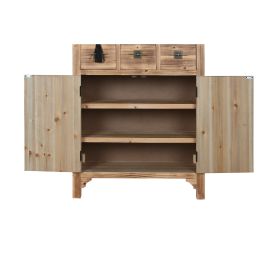 Cajonera Home ESPRIT Negro Natural Abeto Madera MDF Oriental 63 x 27 x 101 cm