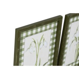 Cuadro Shabby DKD Home Decor Verde Beige 2.5 x 40 x 30 cm (4 Unidades)