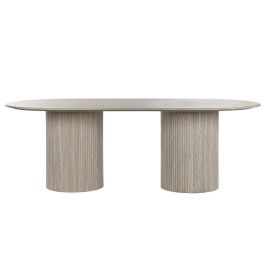 Mesa Ovalada Comedor Moderno DKD Home Decor Beige Blanco 100 x 75 x 220 cm