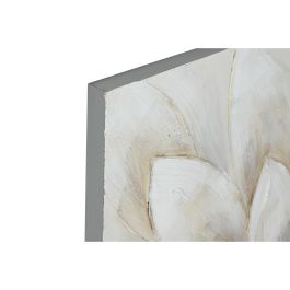 Cuadro Home ESPRIT Blanco Lienzo Madera MDF Flor Romántico 80 x 3 x 80 cm (2 Unidades)