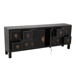 Mueble de TV ORIENTE 130 x 24 x 50,5 cm Negro Dorado Madera